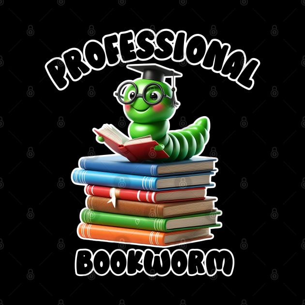 Professional Bookworm Funny Book Lover Design for Reading Teachers by Shirts by Jamie