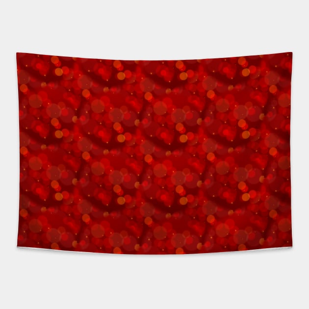 pattern of red bubbles with gold stars Tapestry by Hujer