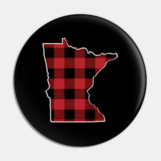 Minnesota Checkered Buffalo Plaid Pin