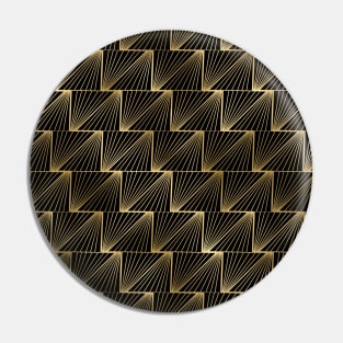 Diagonal Triangles in Black and Gold Vintage Faux Foil Art Deco Vintage Foil Pattern Pin