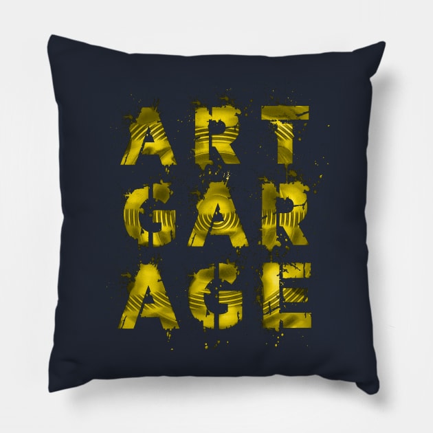 Street Art Garage Splash Graffiti Pillow by PlanetMonkey