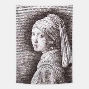 Typewriter Art: Girl With Pearl Earring Tapestry