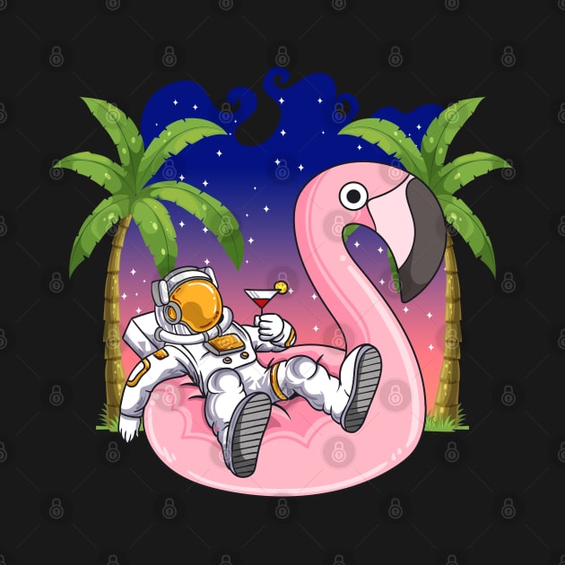 Astronaut Pool Space Gifts Men Kids Women Funny Flamingo by KsuAnn