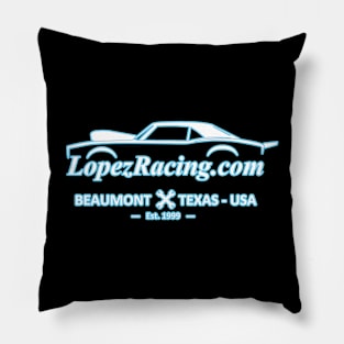 2021 LopezRacing.com Logo Dark Background Pillow