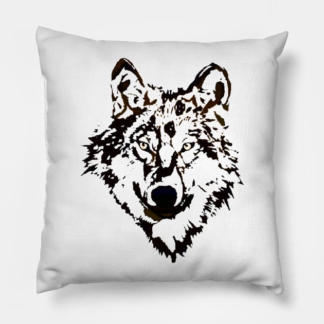 Wolf Pillow by jopett