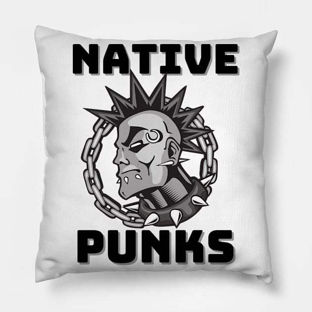 Native Punks Pillow by glumwitch