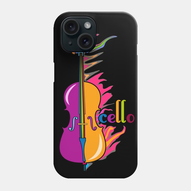 Fun, Colorful Cello Phone Case by evisionarts