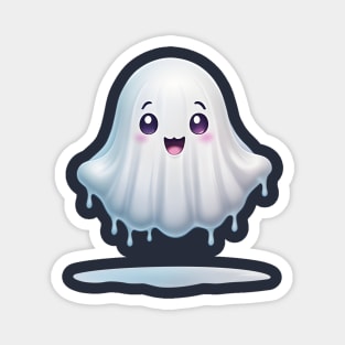 Cute ghost floating. Halloween ghost cartoon Magnet