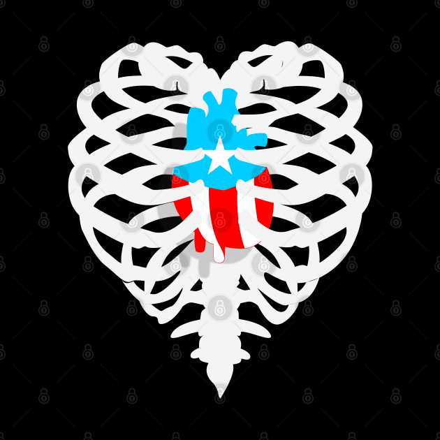 Puerto Rican Flag Heart X-Ray by bydarling