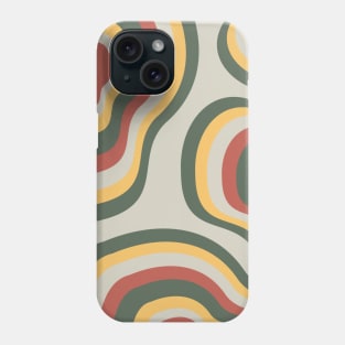 Colourful Blob Abstract Pattern in Light Red Dark Green Yellow and Gray Phone Case