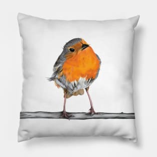 Ruairidh Robin perched on a branch Pillow