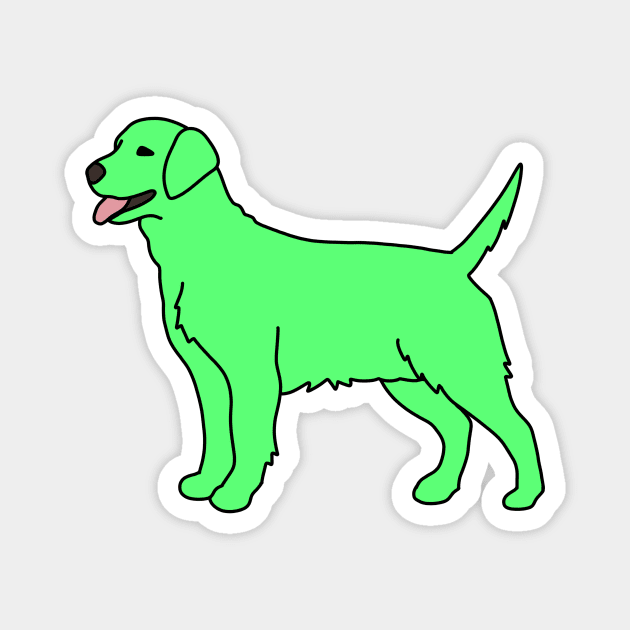 Neon Green Dog Magnet by Kelly Louise Art