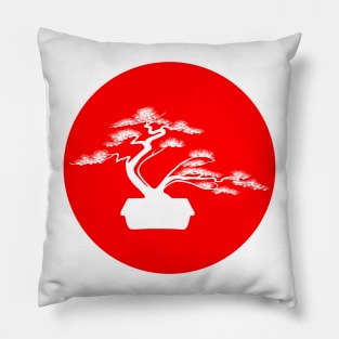 Bonsai tree in red circle Pillow