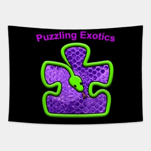 Hot Pink Puzzling Exotics over Logo Tapestry