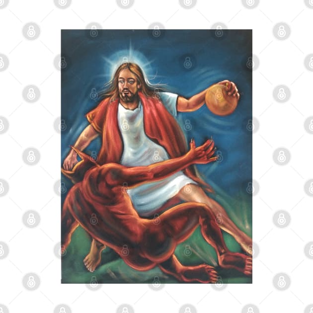 jesus crossing the devil by Vortex.Merch