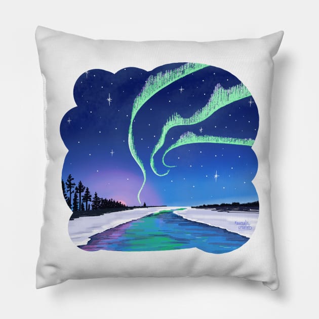 Under the Northern lights Pillow by Aurealis