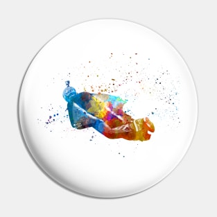 Man with wings in watercolor Pin