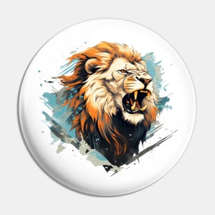 angry lion Pin