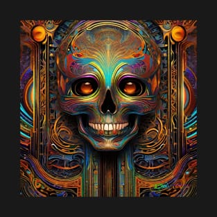 Cosmic Psychedelic Skull - Trippy Patterns 115 T-Shirt