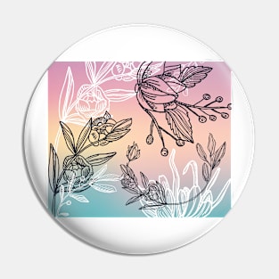 Abstract Floral Pastel Pin