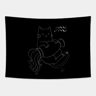 Dark Cat Aquarius Tapestry