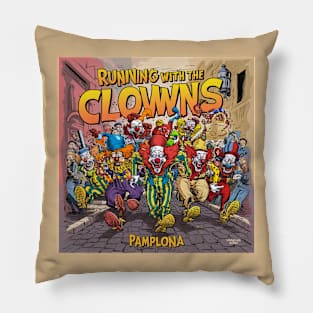 Running with (or away from) the clowns Pillow