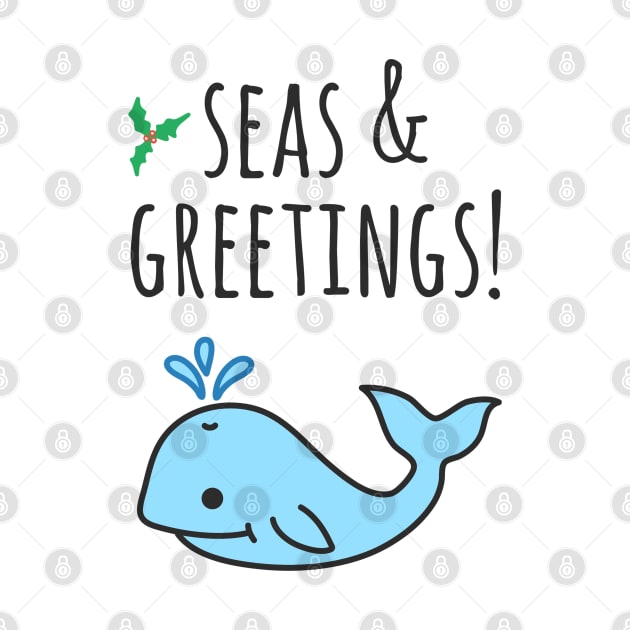 Christmas Seasons Greetings Whale Sea Animal Pun by faiiryliite