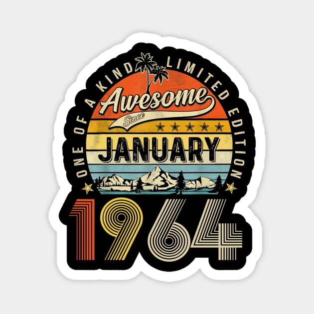Awesome Since January 1964 Vintage 59th Birthday Magnet by Mhoon 