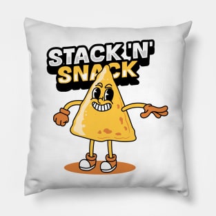 Cute Nachos Mexican Food Cartoon Pillow