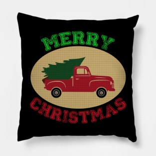 Merry Christmas Jeep Tree Pick up truck tree Christmas Jeep Lover Pillow