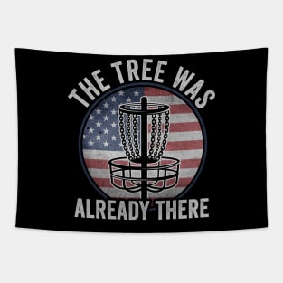 Funny Disc Golf Player Saying USA American Flag Tapestry