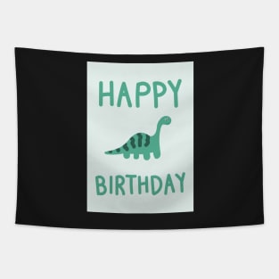 Happy Birthday Dinosaur Card Tapestry