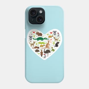 Australian Animals Heart Phone Case