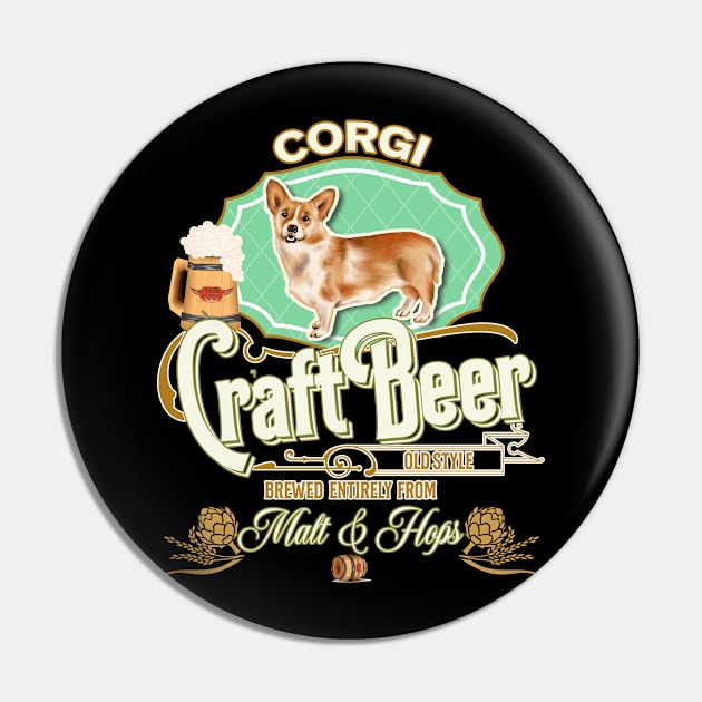 Corgi Gifts - Beer Dog lover Pin by StudioElla