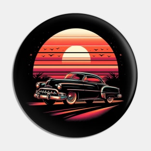 Car Retro Sunset Pin