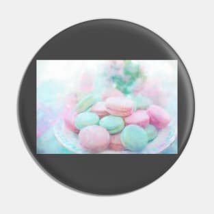 Pink & Mint Macarons Impressionist Painting Pin