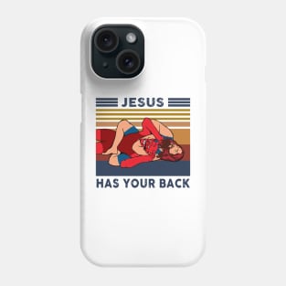 Wrestling Jesus Has Your Back Vintage Phone Case