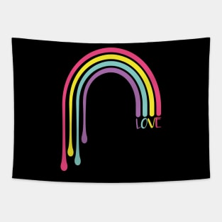 Cute Drippy Hippy Love Rainbow Tapestry