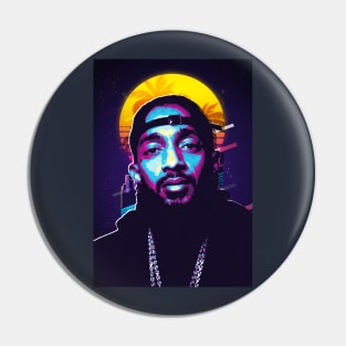 retro 80s nipsey hussle Pin