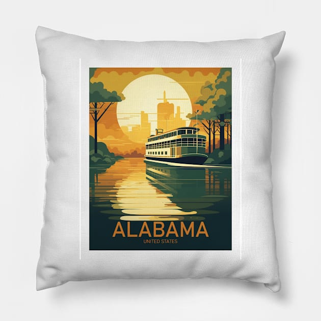 ALABAMA Pillow by MarkedArtPrints