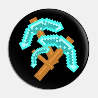 PICKAXE FOR MINER ON PIXEL ART Pin