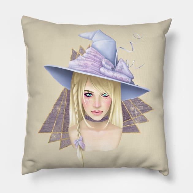 Periwinkle Witch Pillow by CatAstropheBoxes