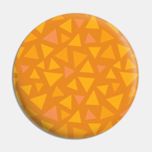 Grass Pattern - Orange Autumnal Triangles Pin