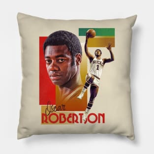 Retro Oscar Robertson Basketball Card Pillow