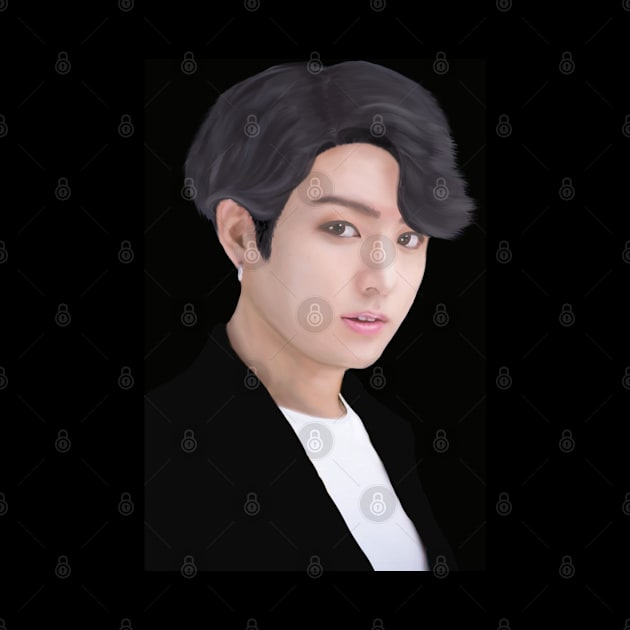 BTS Jungkook Digital Portrait by Sharlynn Claire