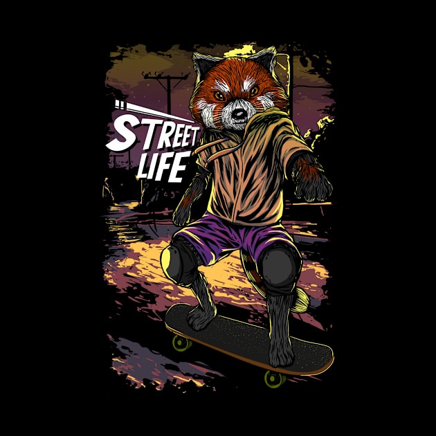 Red panda, Skateboard, Skater, City, Halfpipe, Skating by Strohalm