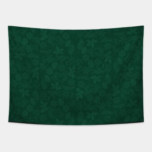 Emerald Green Winter Scene - Monochrome - Cozy Winter Collection Tapestry