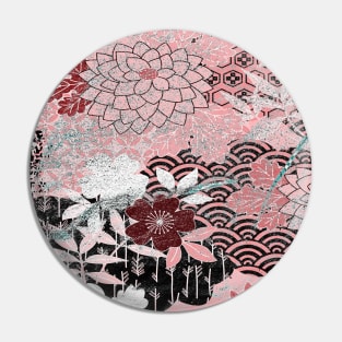 Japanese Floral Pattern Chrysanthemum Cherry Blossom Earth Tone Colors 33 Pin