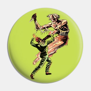 killer Ghostly Specter Attack Halloween Retro Comic Vintage Cartoon Pin