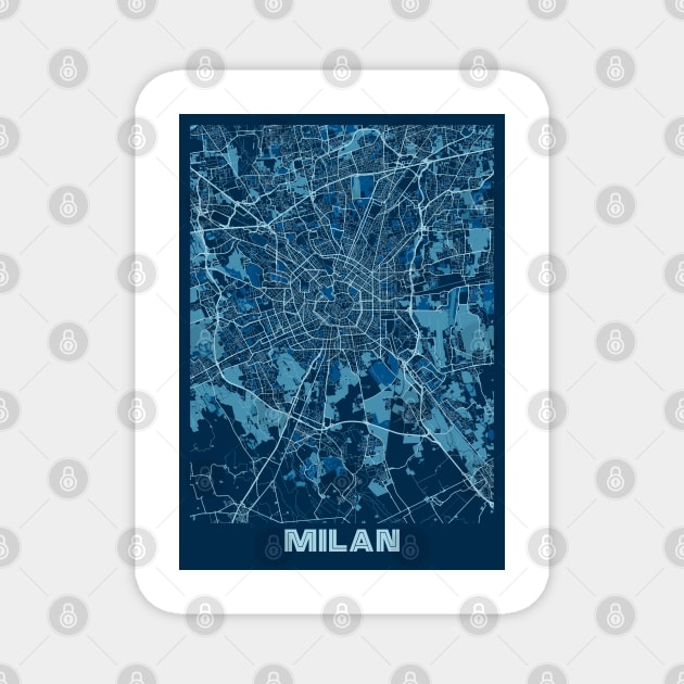 Milan - Italy Peace City Map Magnet by tienstencil